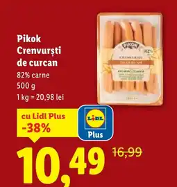 Lidl PIKOK Crenvursti de curcan Ofertă