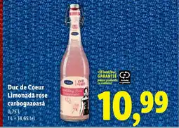 Lidl Duc de Coeur Limonadă rose carbogazoasă Ofertă