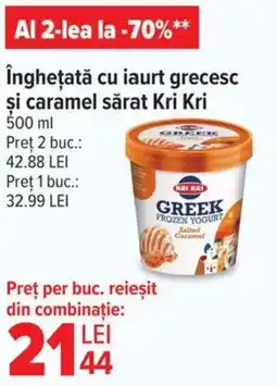 Carrefour îngheţată cu iaurt grecesc şi caramel sărat Kri Kri Ofertă