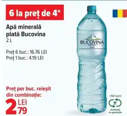 Carrefour Apă minerală platǎ Bucovina Ofertă