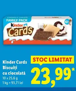 Lidl Kinder Cards Biscuiţi cu ciocolată Ofertă