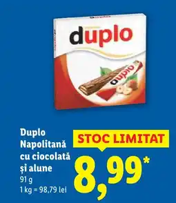 Lidl Duplo Napolitanǎ cu ciocolată şi alune Ofertă