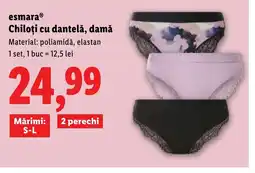 Lidl ESMARAⓇ Chiloţi cu dantelă, damă Ofertă