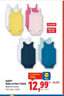 Lidl LUPILU Ⓡ Body-uri fete / băieţi Ofertă