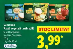 Lidl Vemondo Pastǎ vegetalǎ tartinabilǎ Ofertă