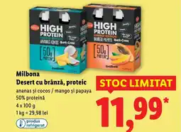 Lidl Milbona Desert cu brânză, proteic Ofertă