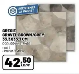 Ambient Gresie gravel brown/grey Ofertă