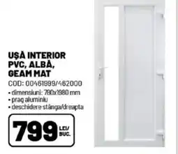 Ambient Ușă interior pvc, albă, geam mat Ofertă