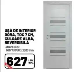 Ambient Uşa de interior dora, toc, culoare albă, reversibila Ofertă