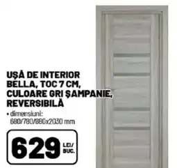 Ambient Ușă de interior bélla, toc, culoare gri sampanie, reversibilă Ofertă