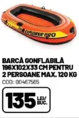 Ambient Barca gonflabilă 196x102x33 cm pentru 2 persoane max. 120 kg Ofertă