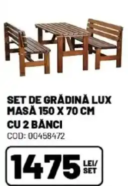 Ambient Set de grădină lux masa cu 2 bănci Ofertă