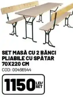 Ambient Set masă cu 2 bănci pliabile cu spătar Ofertă