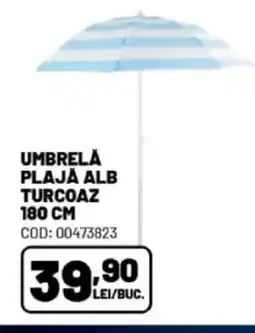 Ambient Umbrelå plaja alb turcoaz Ofertă