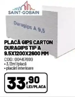 Ambient Placă gips carton duragips tip A Ofertă