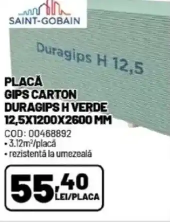 Ambient Placă gips carton duragips h verde Ofertă
