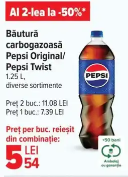 Băutură carbogazoasă Pepsi Original/ Pepsi Twist