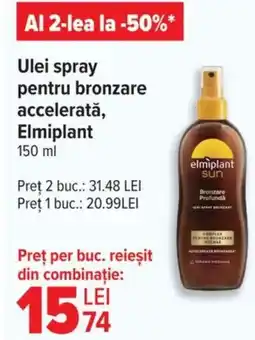Carrefour Ulei spray pentru bronzare accelerată, Elmiplant Ofertă