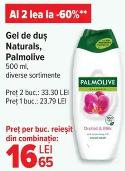 Carrefour Gel de duş Naturals, Palmolive Ofertă