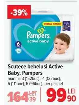 Carrefour Scutece bebelusi Active Baby, Pampers Ofertă