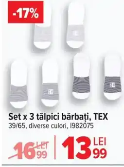 Carrefour Set x 3 tălpici bărbați, TEX Ofertă