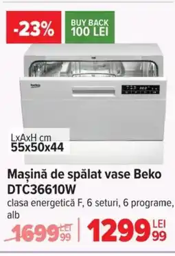 Carrefour Maşină de spălat vase Beko DTC36610W Ofertă