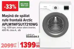 Carrefour Maşină de spălat rufe frontală Arctic APLM1WFSU17210WG Ofertă