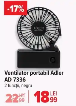 Carrefour Ventilator portabil Adler AD 7336 Ofertă