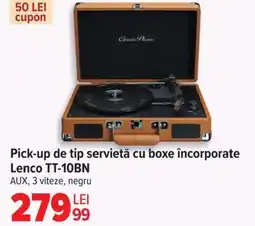 Pick-up de tip servietă cu boxe încorporate Lenco TT-10BN