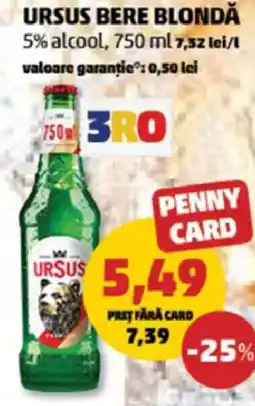 Penny URSUS bere blonda Ofertă