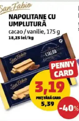 Penny Napolitane cu umplutură Ofertă