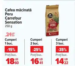 Carrefour Market Cafea măcinată Peru Carrefour Sensation Ofertă