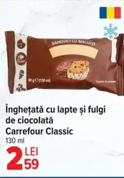 Carrefour Market îngheţată cu lapte și fulgi de ciocolată Carrefour Classic Ofertă
