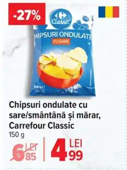 Carrefour Market Chipsuri ondulate cu sare/smântână şi mărar, Carrefour Classic Ofertă