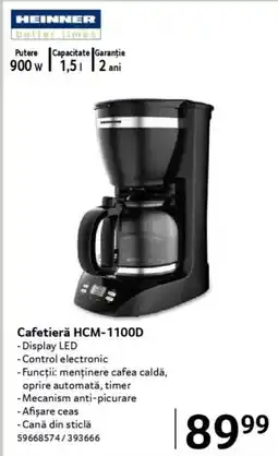 Selgros HEINNER Cafetieră HCM-1100D Ofertă