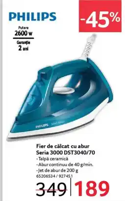 Selgros PHILIPS Fier de călcat cu abur Seria 3000 DST3040/70 Ofertă