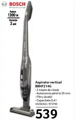 Selgros BOSCH Aspirator vertical BBHF214G Ofertă