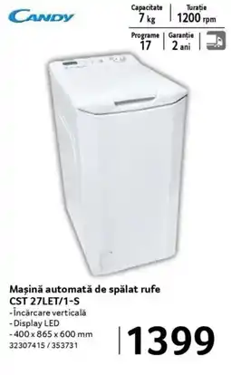 Selgros Maşină automată de spălat rufe CST 27LET/1-S Ofertă