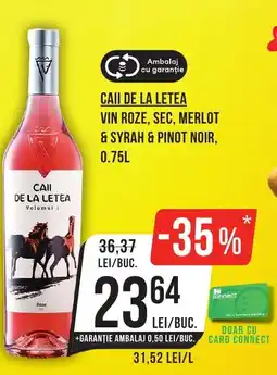 Mega Image CAII DE LA LETEA Vin roze, sec, merlot & syrah & pinot noir Ofertă