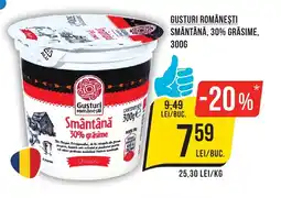 Mega Image Gusturi Românești smântână, 30% grasime Ofertă