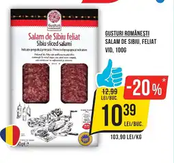 Mega Image Gusturi Româneşti salam de sibiu, feliat vid Ofertă