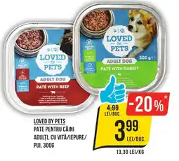 Mega Image LOVED BY PETS Pate pentru câini adulţi, cu vită/iepure/ pui Ofertă