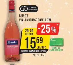 Mega Image RIUNITE Vin lambrusco rose Ofertă