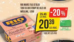 Mega Image RIO MARE Filo d'Olio Ton cu un strop de ulei de măsline, 120g Ofertă