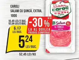 Mega Image CAROLI Salam cu şuncă, extra Ofertă