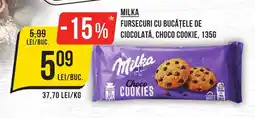 Mega Image MILKA Fursecuri cu bucăţele de ciocolată, choco cookie Ofertă