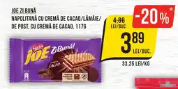 Mega Image Joe Zi Bună Napolitană cu cremă de cacao/lămâie/ de post, cu cremă de cacao Ofertă
