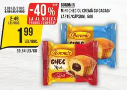 Mega Image BOROMIR Mini chec cu cremă cu cacao/ lapte/căpşuni Ofertă