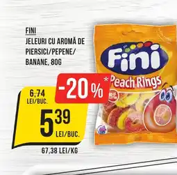 Mega Image FINI Jeleuri cu aromă de piersici/pepene/ banane Ofertă