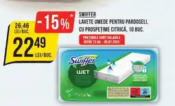 Mega Image SWIFFER Lavete umede pentru pardoseli, cu prospetime citrică Ofertă